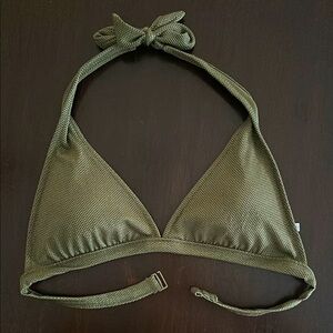 Aerie Olive Green Halter Bikini Top